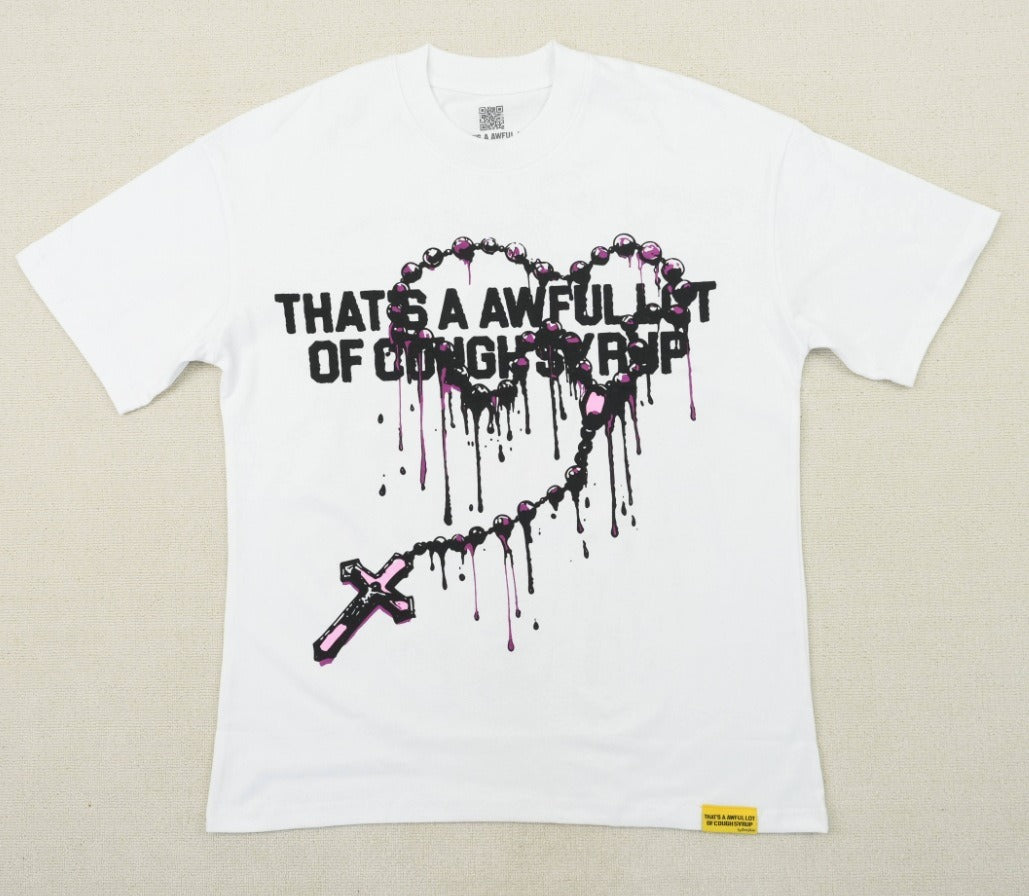 THAT'S a AWFUL LOT of Top Quality 100% Cotton COUGH SYRUP Loose Casual Oversized Vintage T-shirts for Men
