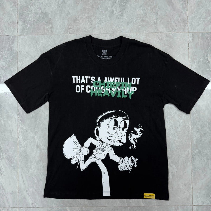 Top Quality THAT'S a AWFUL LOT of 100% Cotton COUGH SYRUP Loose Casual Scannable Oversized Vintage T-shirts for Men