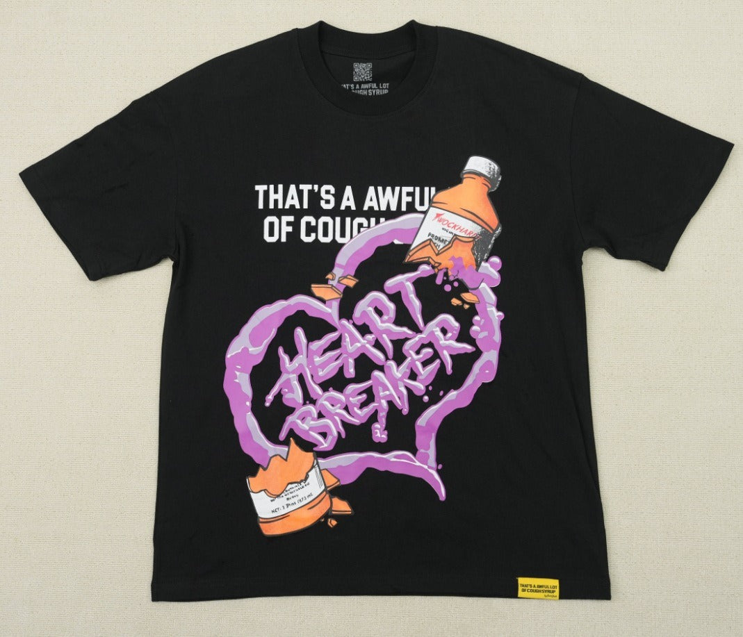 THAT'S a AWFUL LOT of Top Quality 100% Cotton COUGH SYRUP Loose Casual Oversized Vintage T-shirts for Men