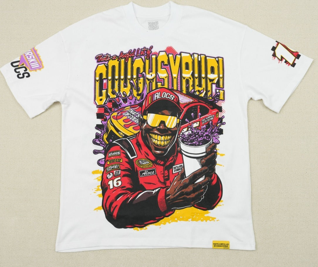 THAT'S a AWFUL LOT of Top Quality 100% Cotton COUGH SYRUP Loose Casual Oversized Vintage T-shirts for Men