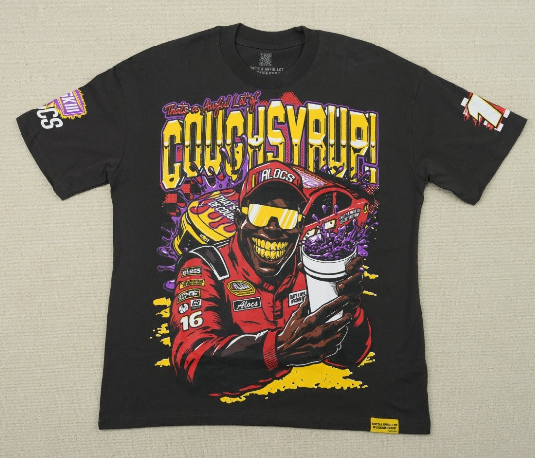 THAT'S a AWFUL LOT of Top Quality 100% Cotton COUGH SYRUP Loose Casual Oversized Vintage T-shirts for Men