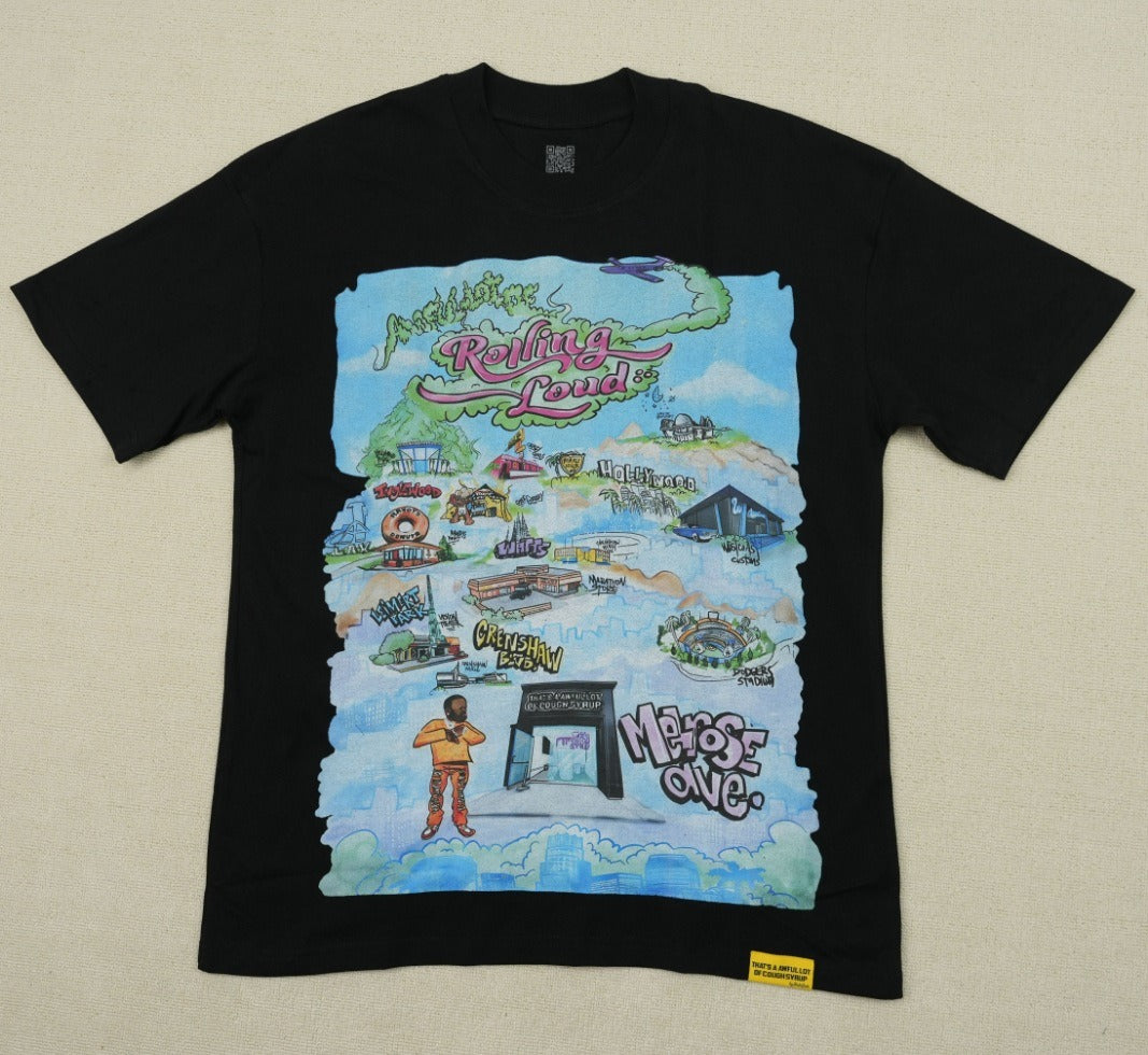 THAT'S a AWFUL LOT of Top Quality 100% Cotton COUGH SYRUP Loose Casual Oversized Vintage T-shirts for Men