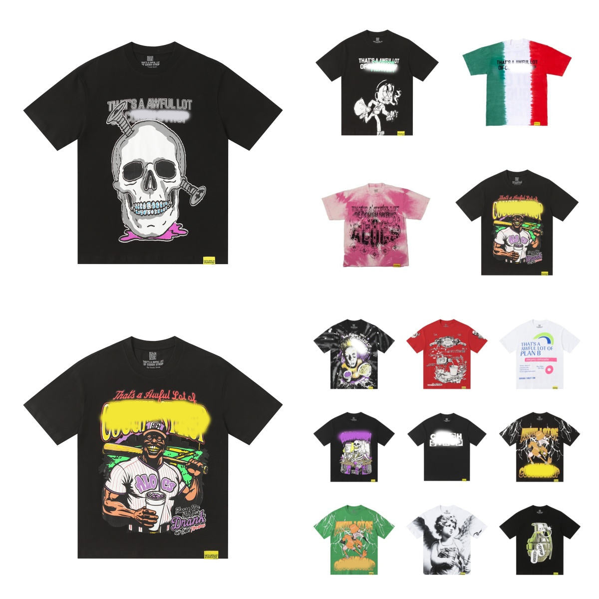 Top Quality THAT'S a AWFUL LOT of 100% Cotton COUGH SYRUP Loose Casual Scannable Oversized Vintage T-shirts for Men