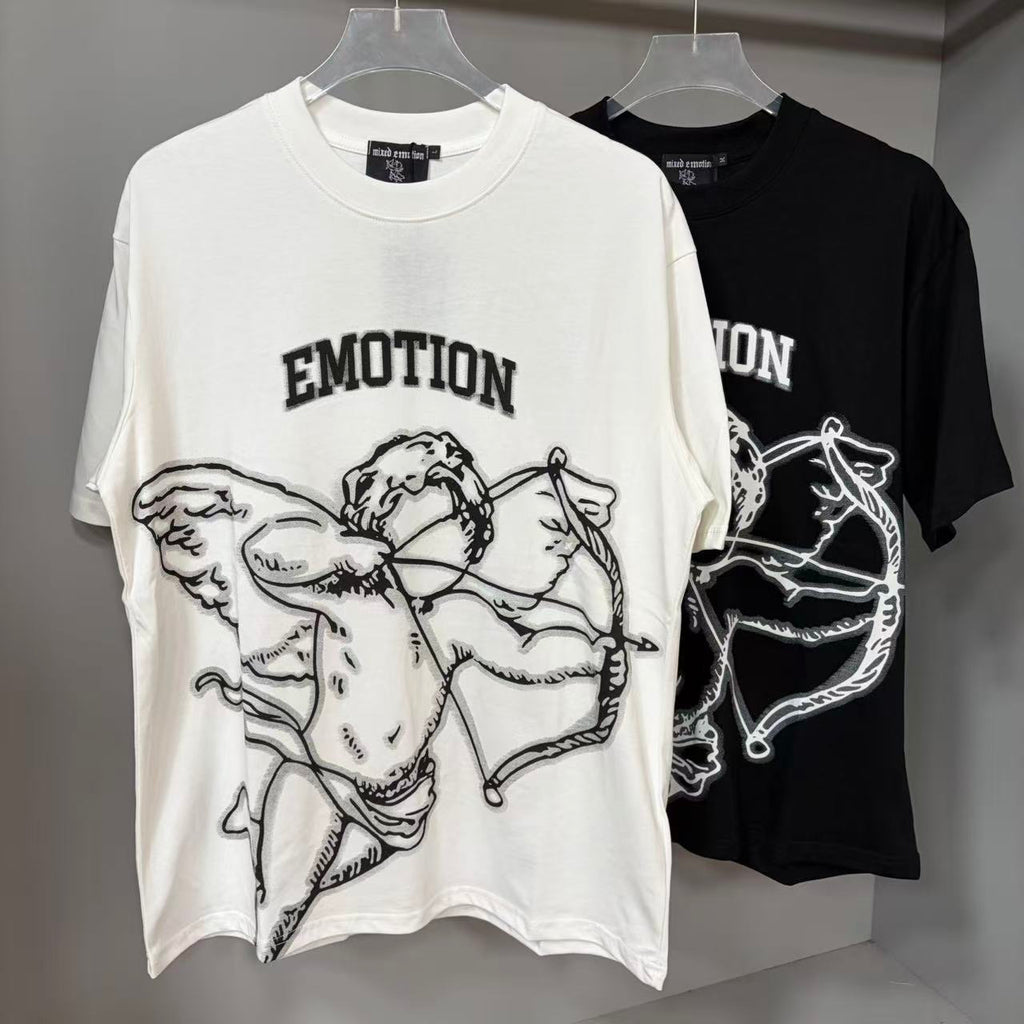 Designer Brand Top Quality Mixed Emotion Tee Shirts Loose Casual Embroidery Oversized T-shirts