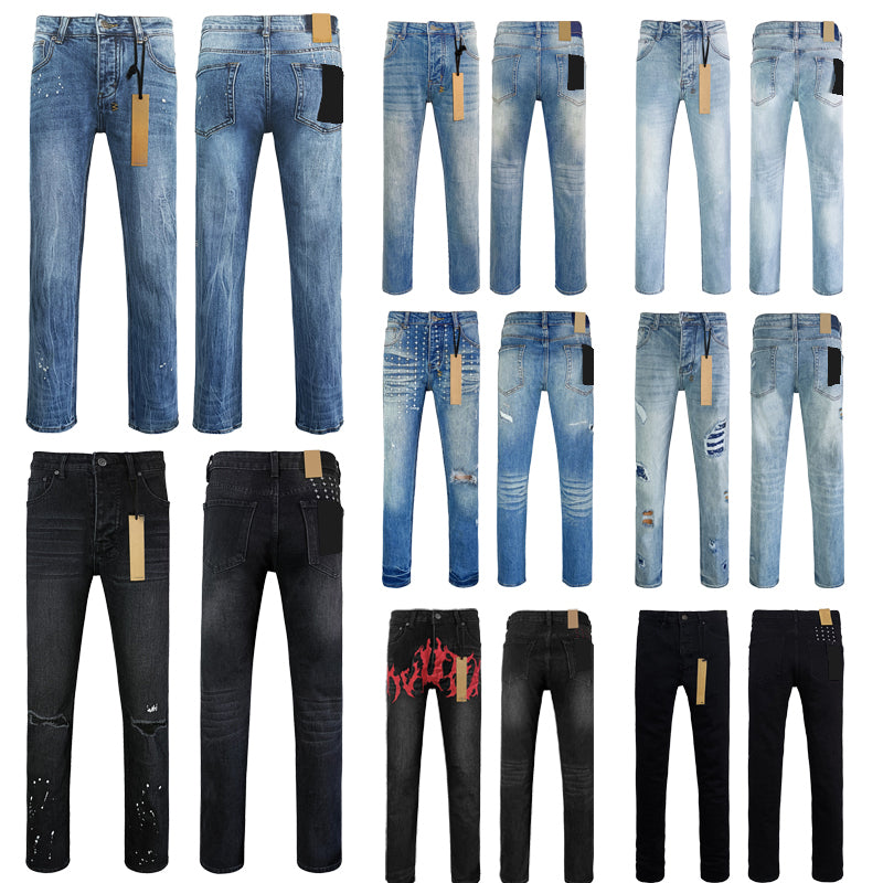 Top Quality Ksubies Retro Style Pants Hip-hop Ripped Denim Y2K Jeans Straight Leg Denim Jeans
