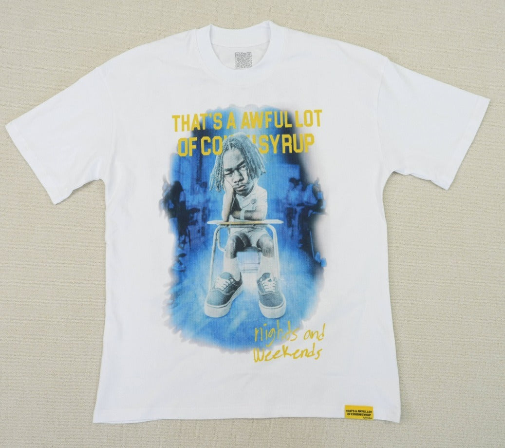 THAT'S a AWFUL LOT of Top Quality 100% Cotton COUGH SYRUP Loose Casual Oversized Vintage T-shirts for Men