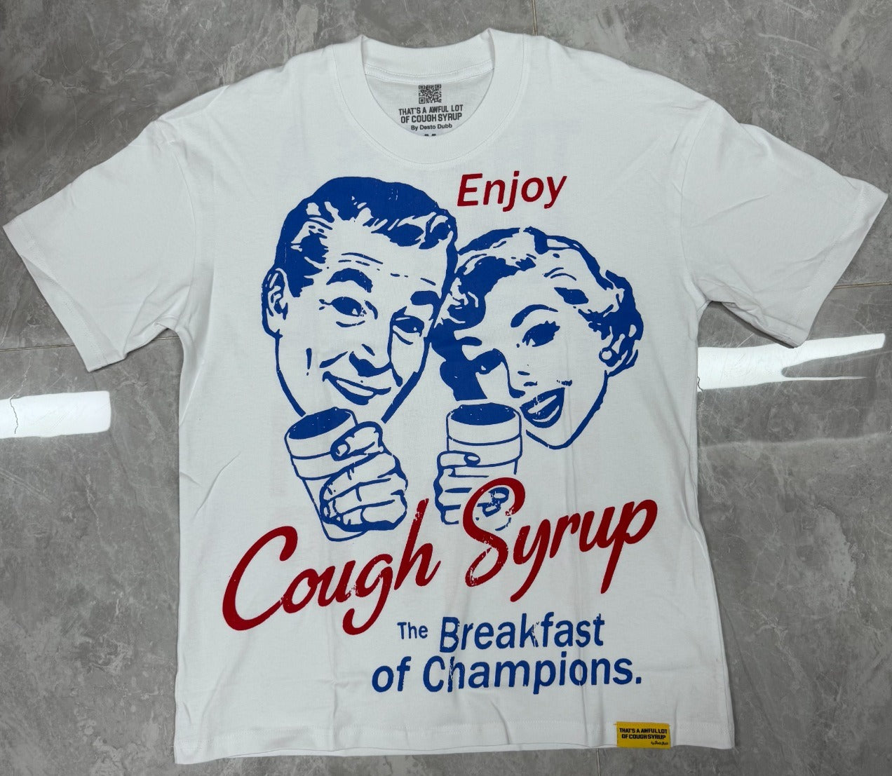 Top Quality THAT'S a AWFUL LOT of 100% Cotton COUGH SYRUP Loose Casual Scannable Oversized Vintage T-shirts for Men