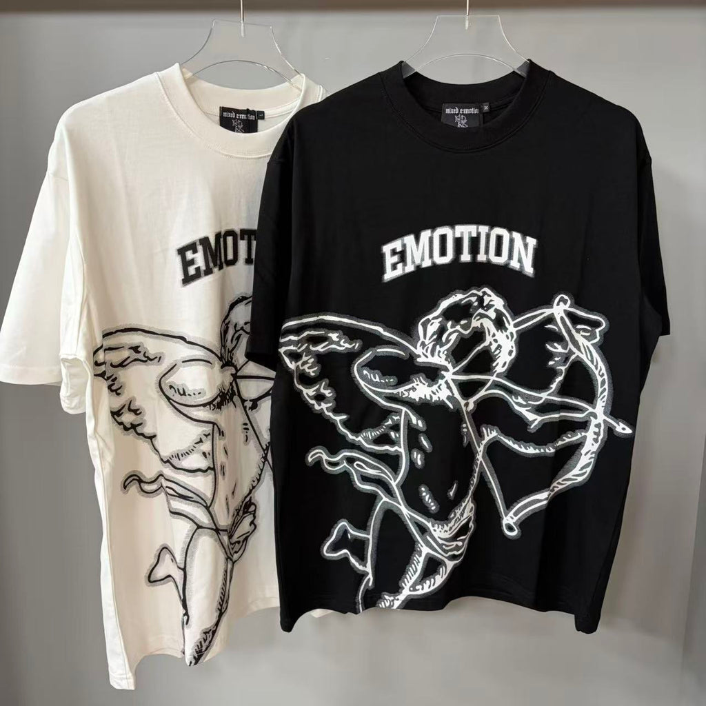 Designer Brand Top Quality Mixed Emotion Tee Shirts Loose Casual Embroidery Oversized T-shirts