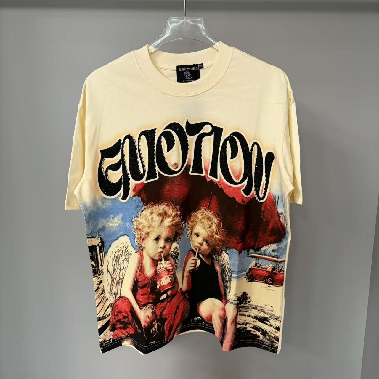 Designer Brand Top Quality Mixed Emotion Tee Shirts Loose Casual Embroidery Oversized T-shirts