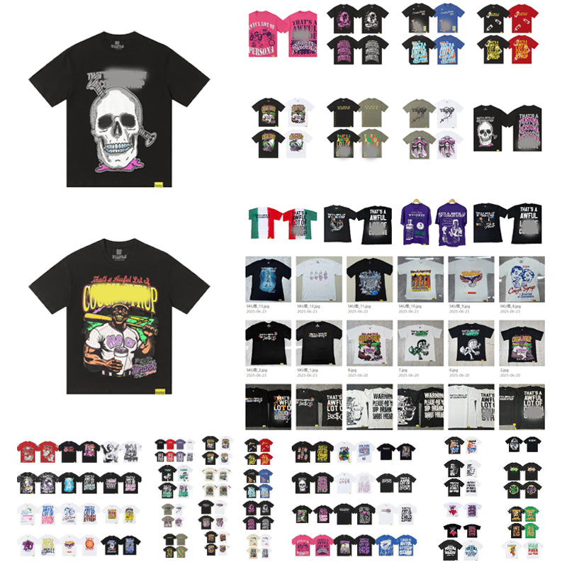 THAT'S a AWFUL LOT of Top Quality 100% Cotton COUGH SYRUP Loose Casual Oversized Vintage T-shirts for Men