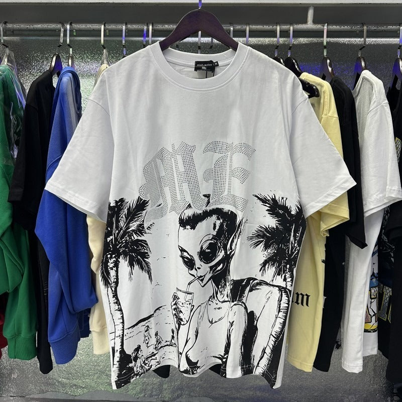 Designer Brand Top Quality Mixed Emotion Tee Shirts Loose Casual Embroidery Oversized T-shirts