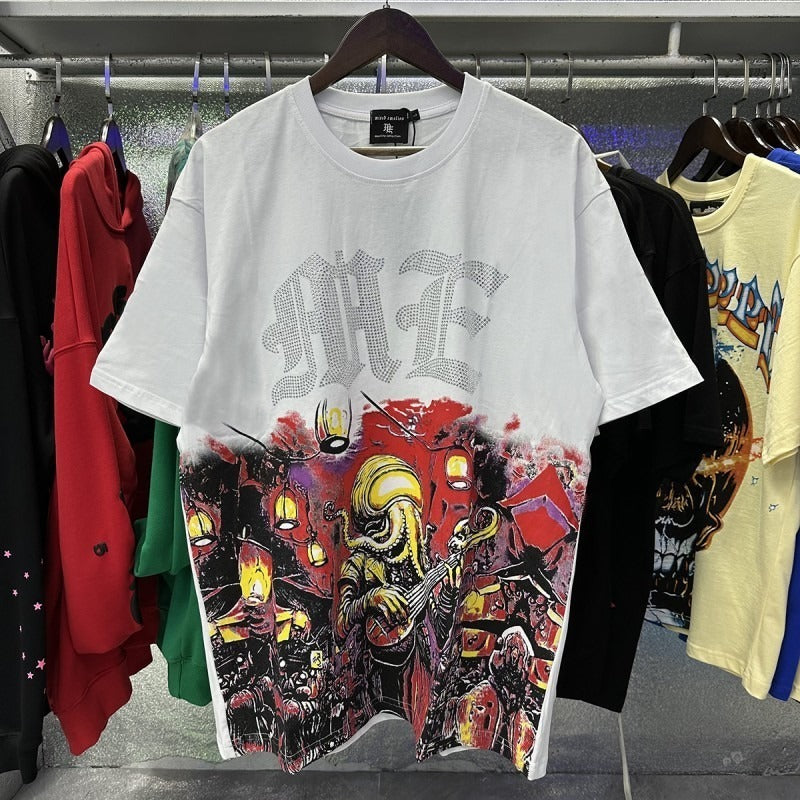 Designer Brand Top Quality Mixed Emotion Tee Shirts Loose Casual Embroidery Oversized T-shirts