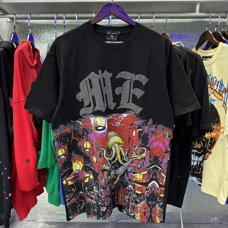 Designer Brand Top Quality Mixed Emotion Tee Shirts Loose Casual Embroidery Oversized T-shirts