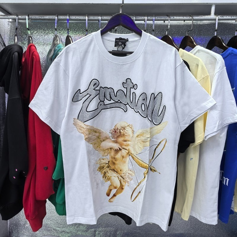 Designer Brand Top Quality Mixed Emotion Tee Shirts Loose Casual Embroidery Oversized T-shirts