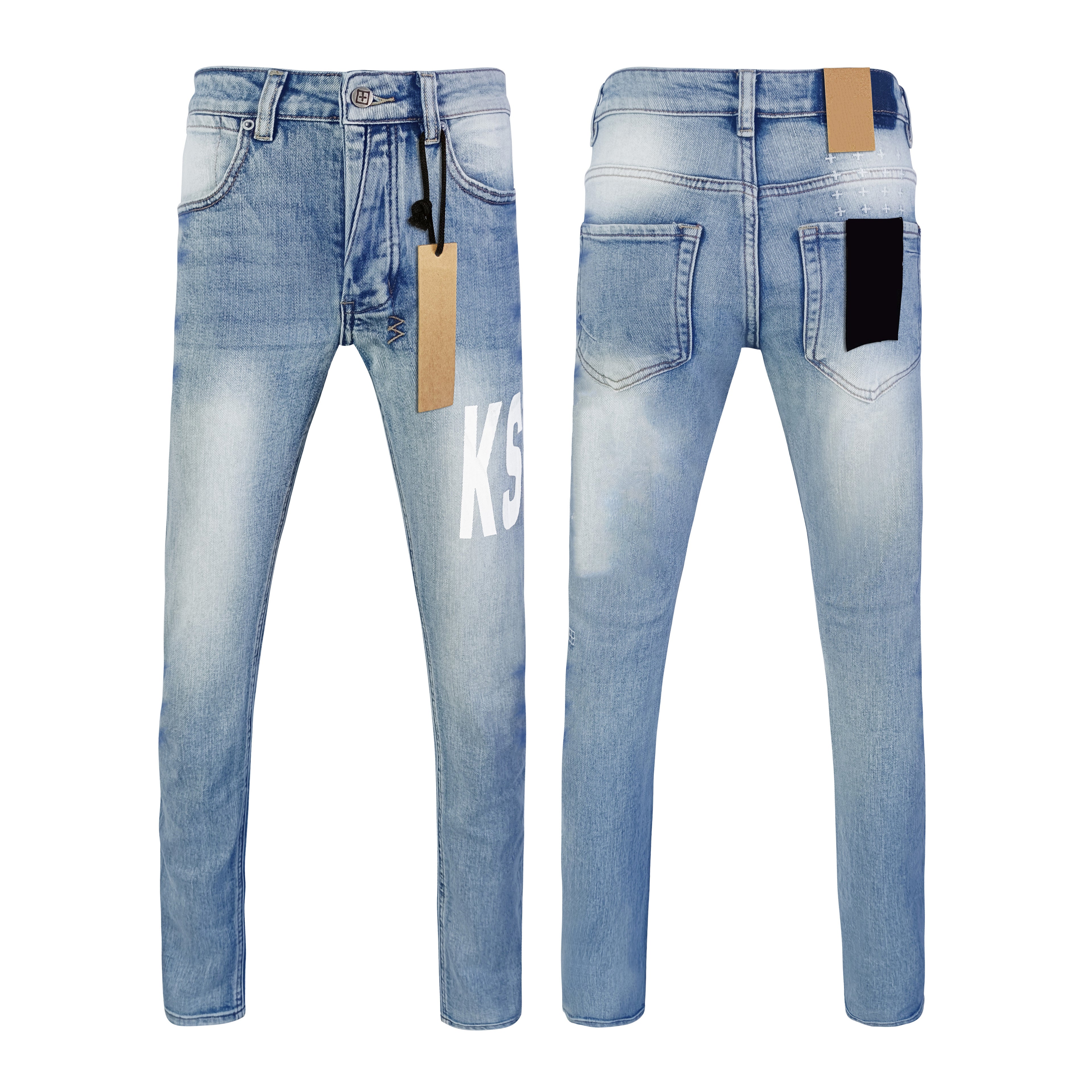 Top Quality Men's Jeans Luxury Ksubies Hip Hop Ripped Denim Y2K Jeans Streetwear Slim Jeans