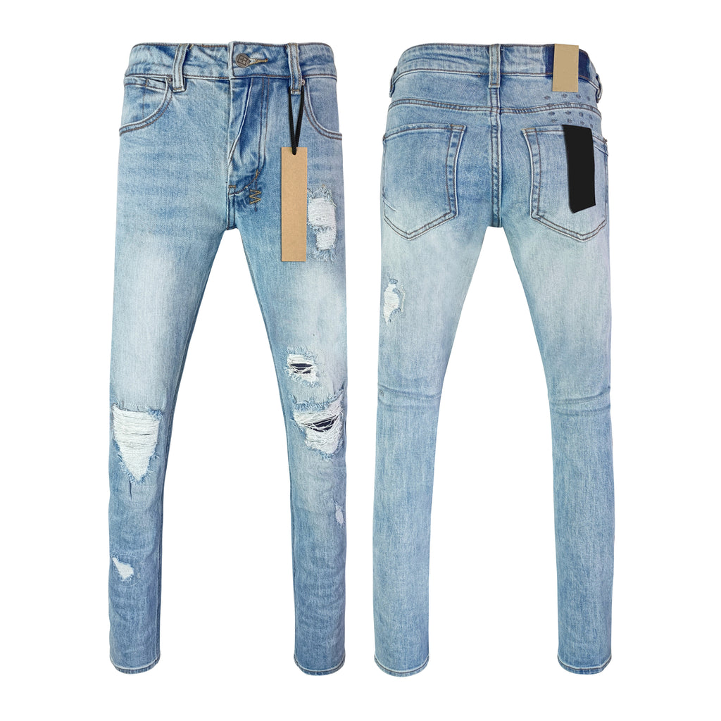 Top Quality Men's Jeans Luxury Ksubies Hip Hop Ripped Denim Y2K Jeans Streetwear Slim Jeans