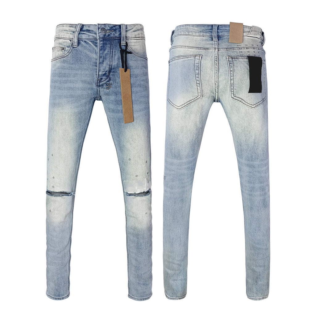 Top Quality Men's Jeans Luxury Ksubies Hip Hop Ripped Denim Y2K Jeans Streetwear Slim Jeans