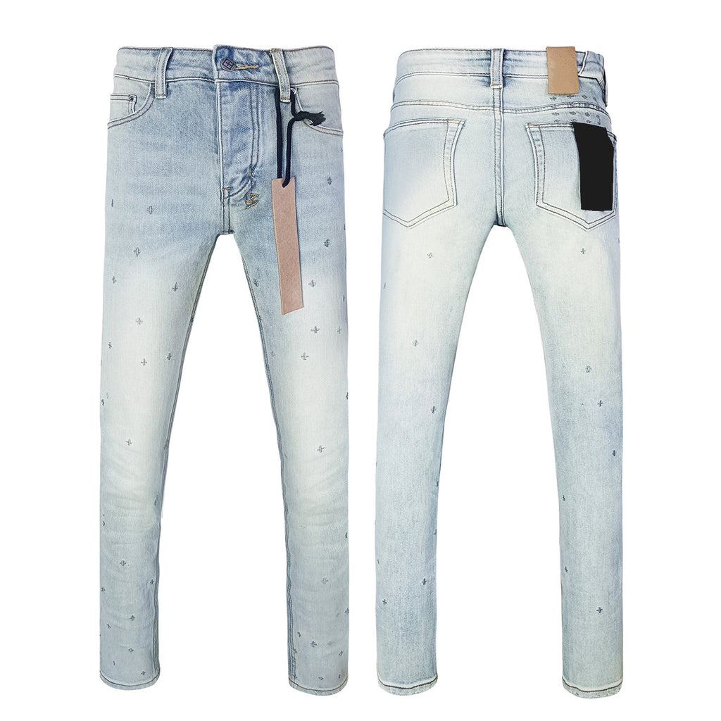 Top Quality Men's Jeans Luxury Ksubies Hip Hop Ripped Denim Y2K Jeans Streetwear Slim Jeans