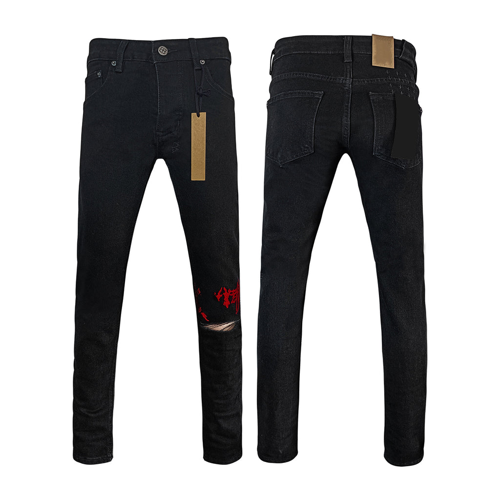Top Quality Men's Jeans Luxury Ksubies Hip Hop Ripped Denim Y2K Jeans Streetwear Slim Jeans