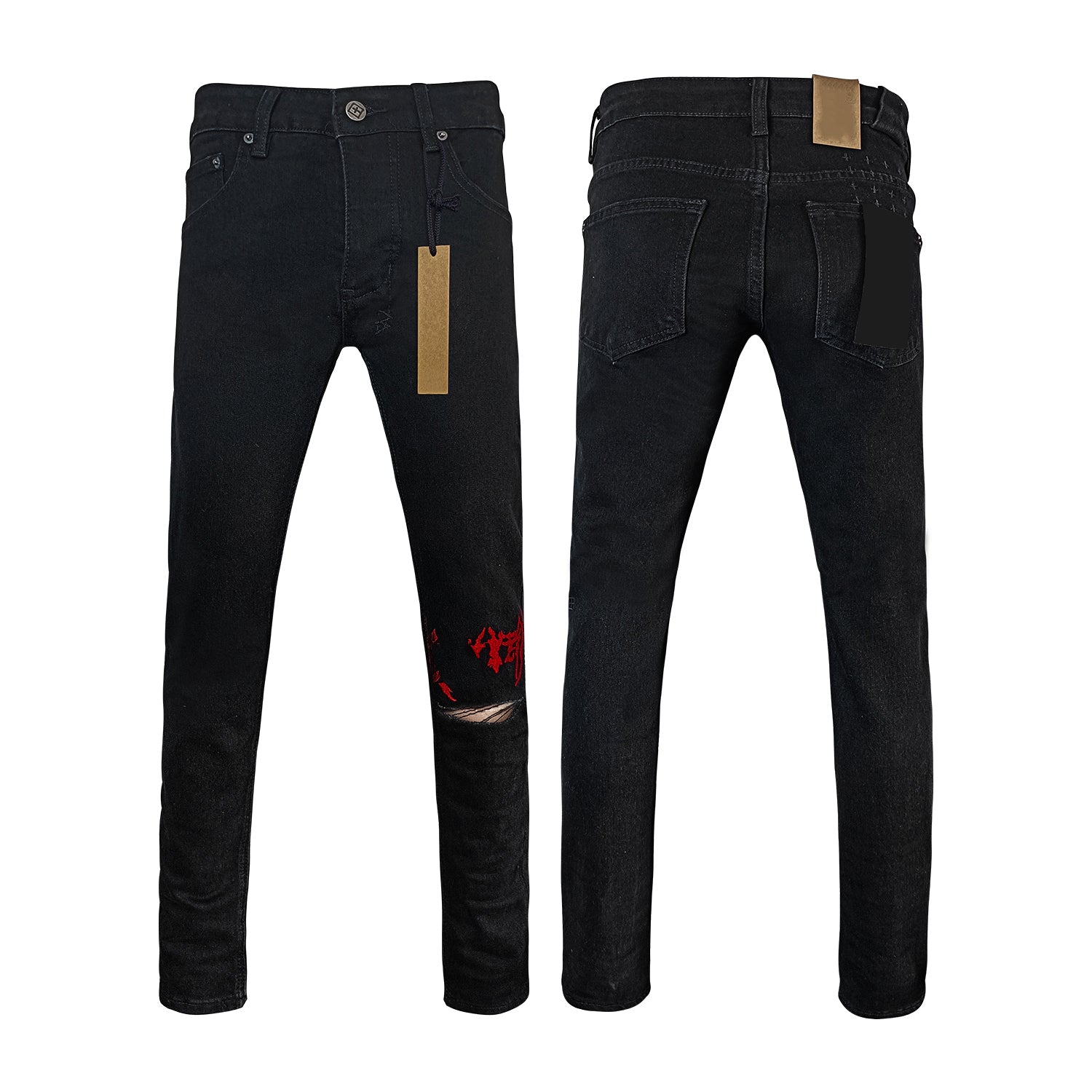 Top Quality Men's Jeans Luxury Ksubies Hip Hop Ripped Denim Y2K Jeans Streetwear Slim Jeans