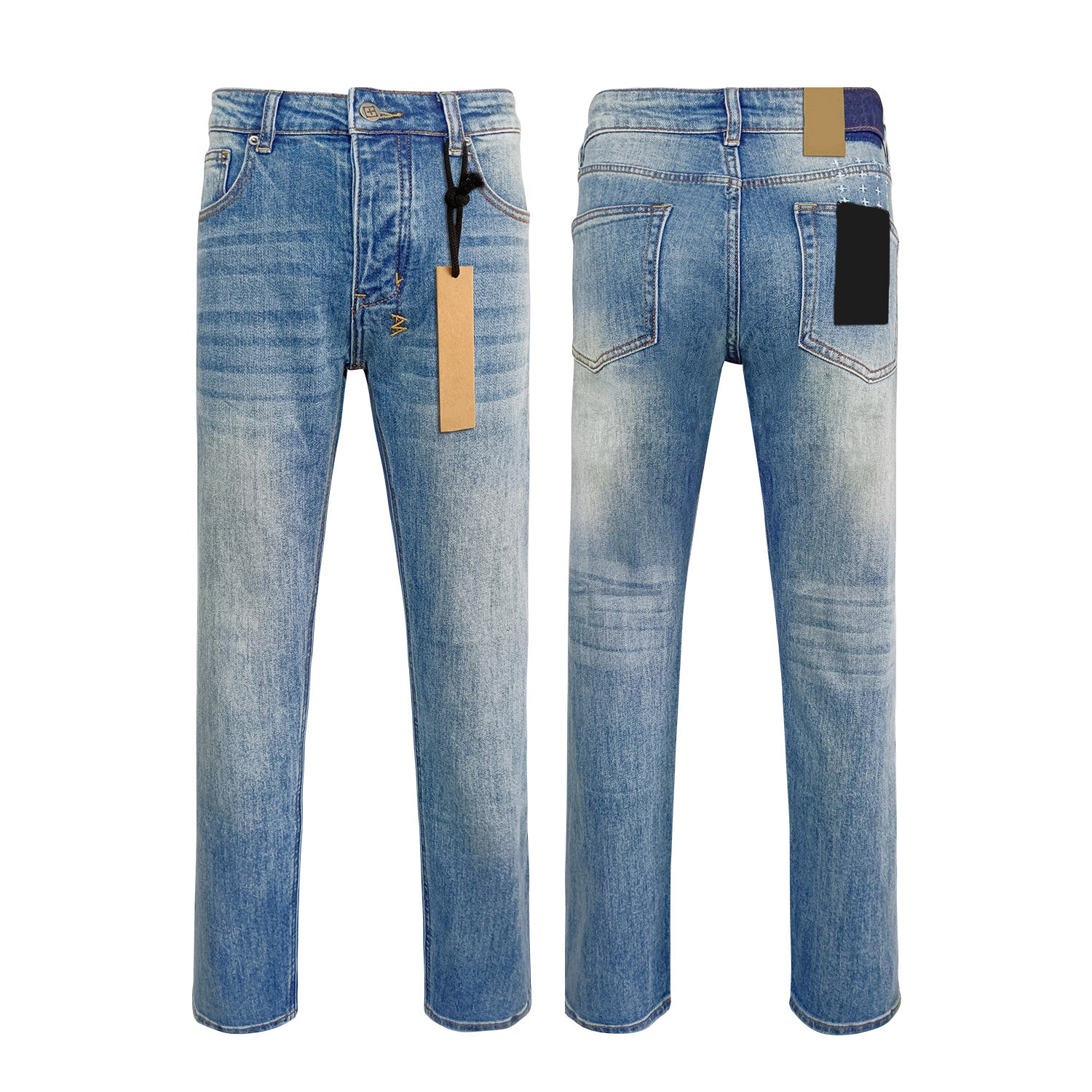 Top Quality Ksubies Retro Style Pants Hip-hop Ripped Denim Y2K Jeans Straight Leg Denim Jeans