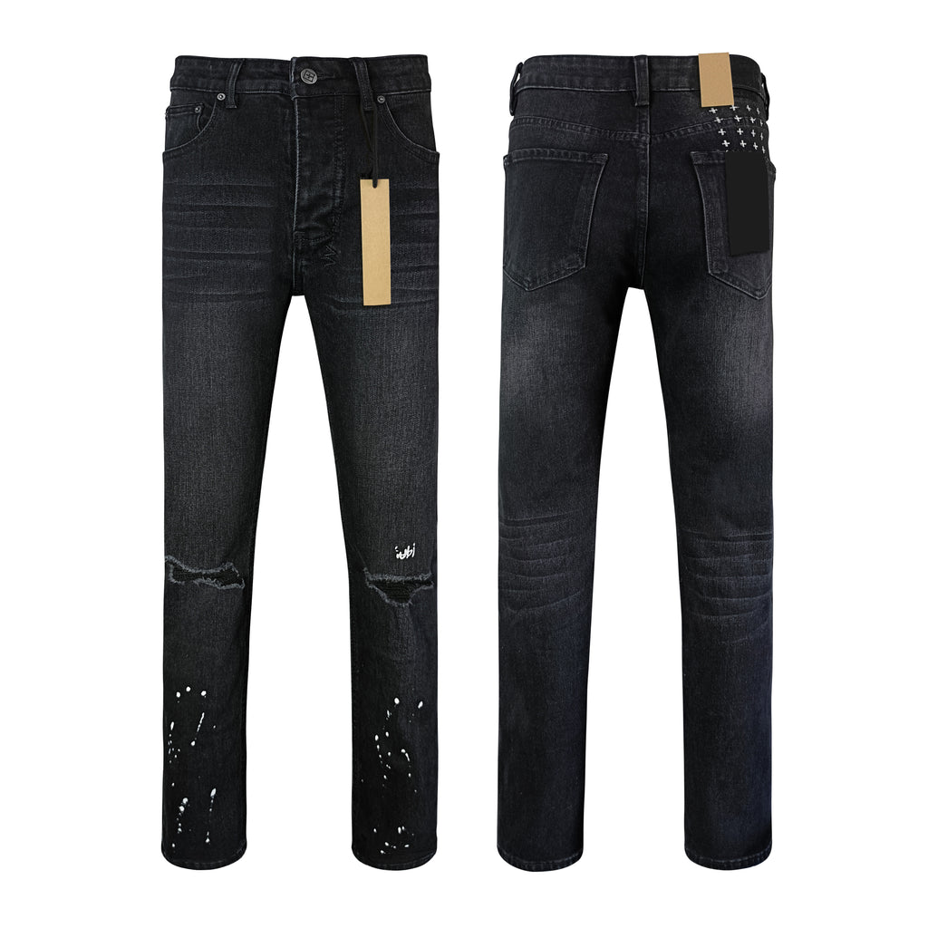 Top Quality Ksubies Retro Style Pants Hip-hop Ripped Denim Y2K Jeans Straight Leg Denim Jeans