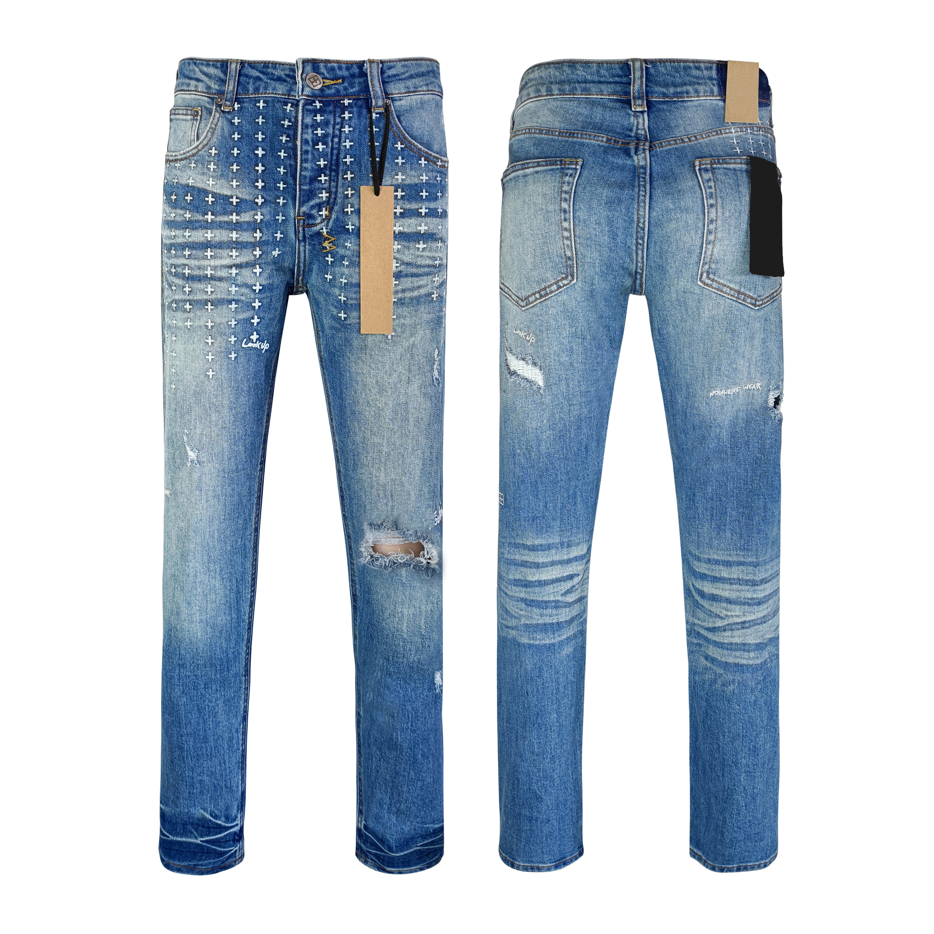 Top Quality Ksubies Retro Style Pants Hip-hop Ripped Denim Y2K Jeans Straight Leg Denim Jeans