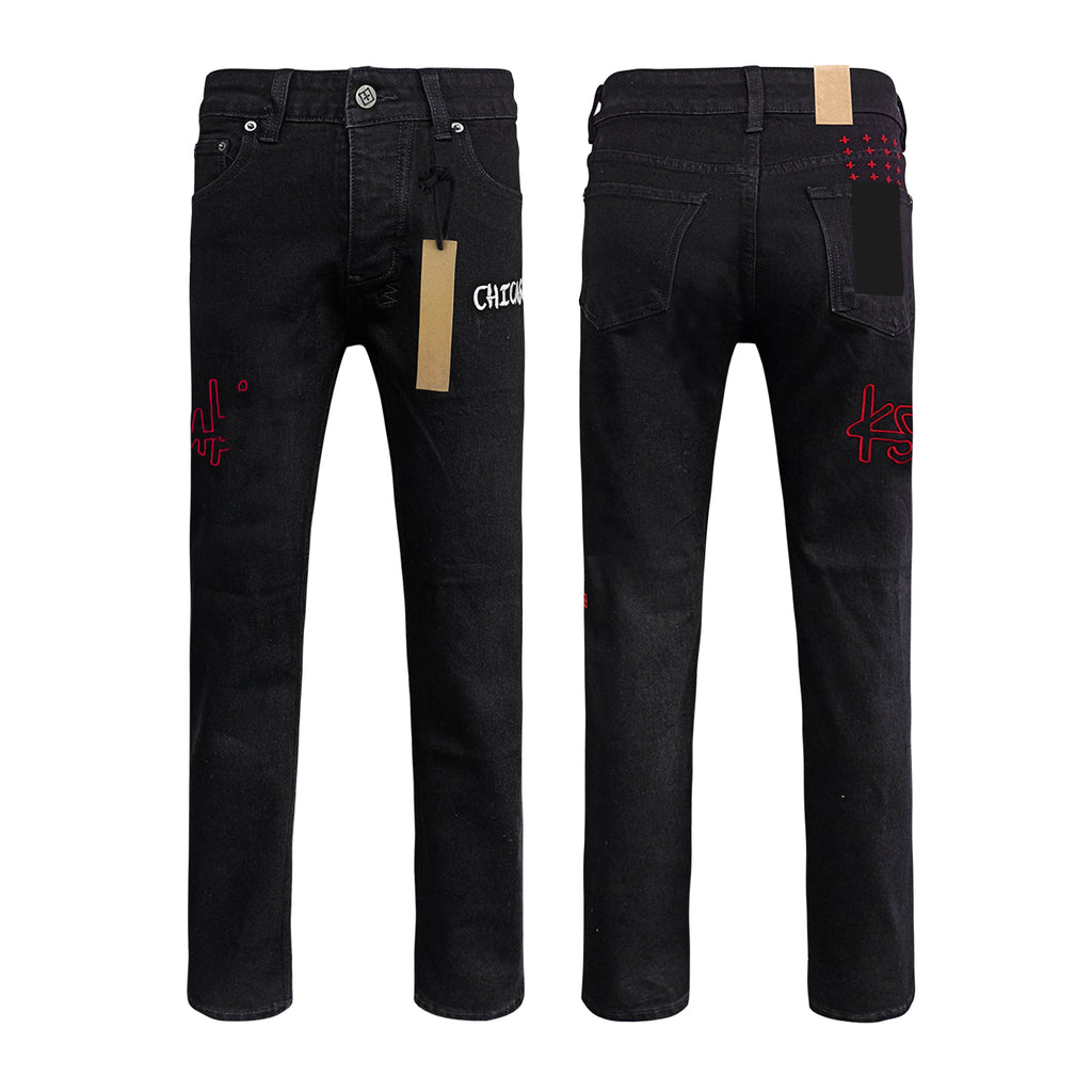 Top Quality Ksubies Retro Style Pants Hip-hop Ripped Denim Y2K Jeans Straight Leg Denim Jeans